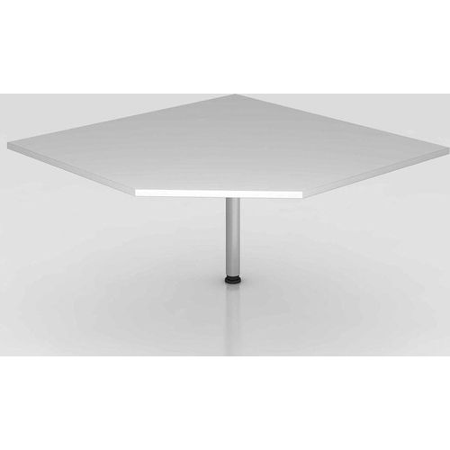 Anbauplatte trapezförmig 120 x 120 cm Grau, Farbe Gestell:Silber