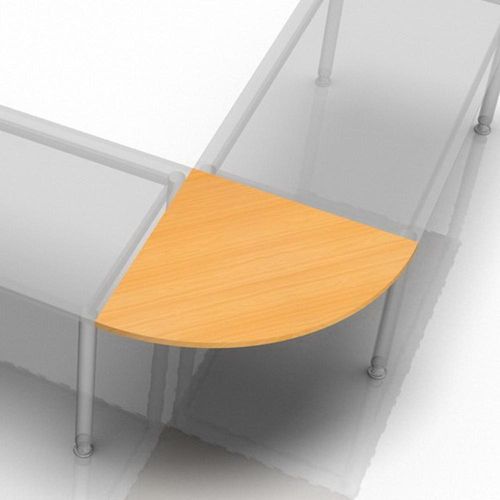 Verkettungsplatte Viertelkreis + Konsole 80x80cm Buche/Grau