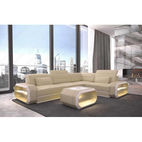 Ledersofa Verona Mini L Form echtes Büffelleder