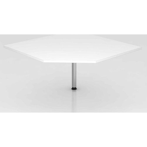 Anbauplatte trapezförmig 120 x 120 cm Weiß, Farbe Gestell:Graphit