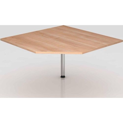 Anbauplatte trapezförmig 120 x 120 cm Nussbaum, Farbe Gestell:Graphit