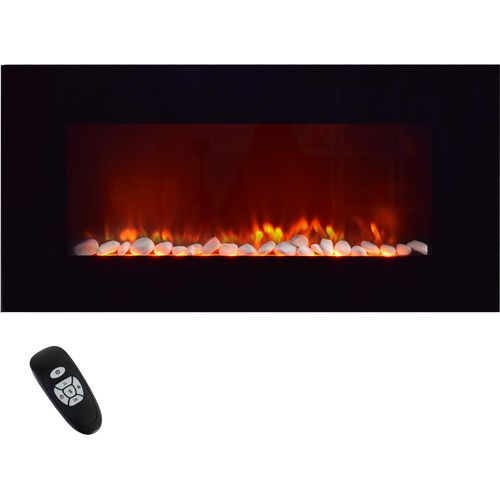 Syntrox Germany Wandkamin Nova – Elektrischer Kamin mit Fernbedienung & LED-Hintergrundbeleuchtung | 2000W für Gemütlichkeit