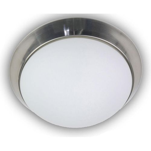 LED Deckenleuchte rund Opalglas matt Dekorring Nickel matt Ø45cm LED Büroleuchte