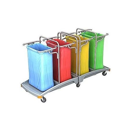 Splast Abfallentsorgungswagen 4x 120l mit Kunststoffbasis - blau, rot, gelb, grün