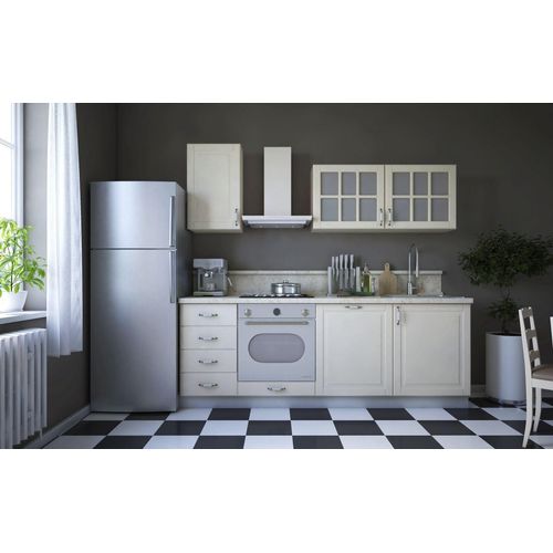 Küchenzeile / Küchenblock Fagali 03, 7-teilig, Farbe: Elfenbein