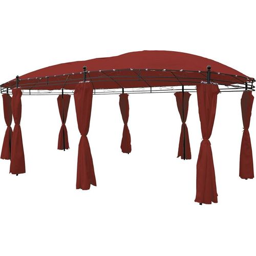 Pavillon Oval Wasserdicht L 530 x B 350 x H 260 cm, Burgundrot