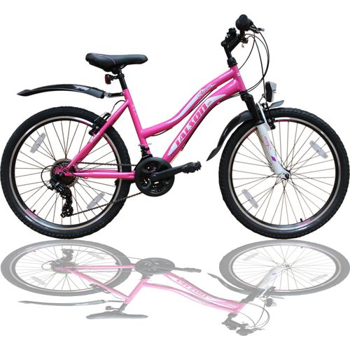 26 Zoll Mountainbike Mädchen Kinder Fahrrad mit Gabelfederung & Beleuchtung 21-GANG Rosa