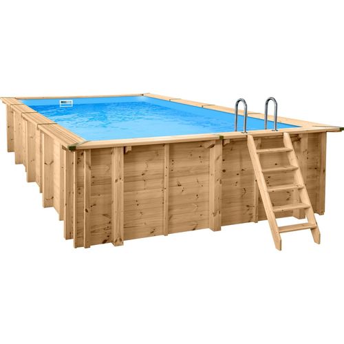 Bali Holzpool rechteckig 7,90 x 4,00 x 1,38 m | Basic-SET