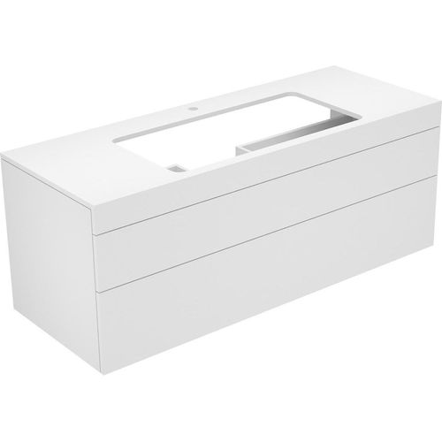 Keuco Waschtischunterbau EDITION 400 1400 x 546 x 535 mm, mit Hahnlochbohrung trüffel/trüffel
