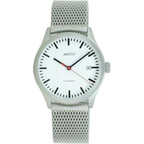 Aristo Herren Uhr Automatic Edelstahl Bahnhof 3H191M Milanaiseband