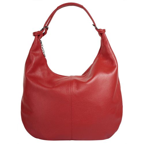Shopper CLUTY, Damen, Gr. B/H/T: 35cm x 33cm x 7cm onesize, rot, Leder, leicht glänzend, unifarben, Taschen, echt Leder, Made in Italy