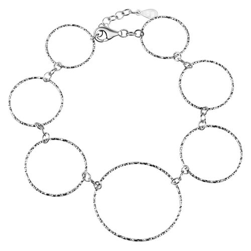 Armband CELESTA, silber (silbergrau), Armbänder, Damen, 17 + 2cm, Silber 925 (Sterlingsilber), glitzernd