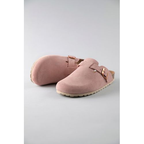Clog ANISTON SHOES, Damen, Gr. 37, rosa (altrosa), Veloursleder, unifarben, klassisch, Schuhe Clog Schlappen, Hausschuh, Sommerschuh, mit ergonomischem Fußbett - NEUE KOLLEKTION