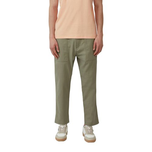 Leinenhose S.OLIVER, Herren, Gr. 33, Länge 32, grün, Obermaterial: 60% Baumwolle, 40% Leinen, unifarben, casual, regular fit knöchellang, Hosen, mit Leinenanteil
