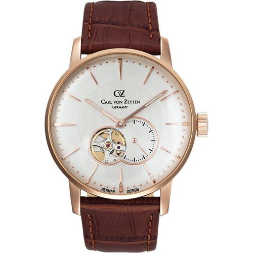 Carl von Zeyten CVZ0022RWH Brigach Automatik roségold weiss braun Herren Uhr NEU