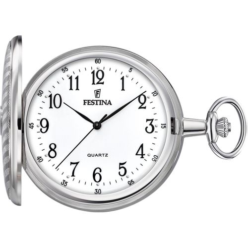 Festina F2021/1 Taschenuhr mit Kette Uhr Herrenuhr Weiss