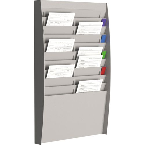 PAPERFLOW Wand-Prospekthalter 20 Fächer A4 hoch grau