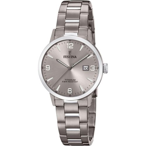 FESTINA F20436/2 Uhr Damenuhr Titan Datum Grau
