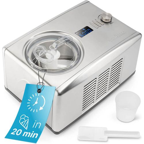 ProfiCook Eismaschine & Jogurtbereiter in Einem | Eis in 20 min. | für bis zu 1500ml | Eismaschine mit Kompressor | für Eis & Frozen Joghurt | Inkl. Rezepte, Eisspachtel & Messbecher | PC ICM 1091 N