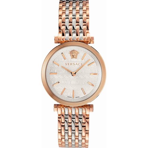 Versace VELS00719 V-Twist weiss silber rosègold Edelstahl Damen Uhr NEU