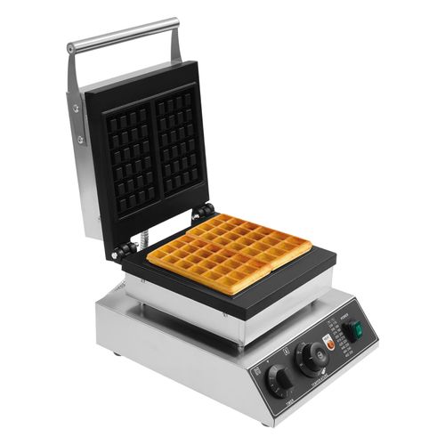 1500W Kommerziell Waffeleisen für 2 Waffeln 220V Wafflemaker Waffelautomat Antihaft Waffeltoaster Elektrischer Edelstahl Waffle Kommerzieller Machine Waffelmaschine