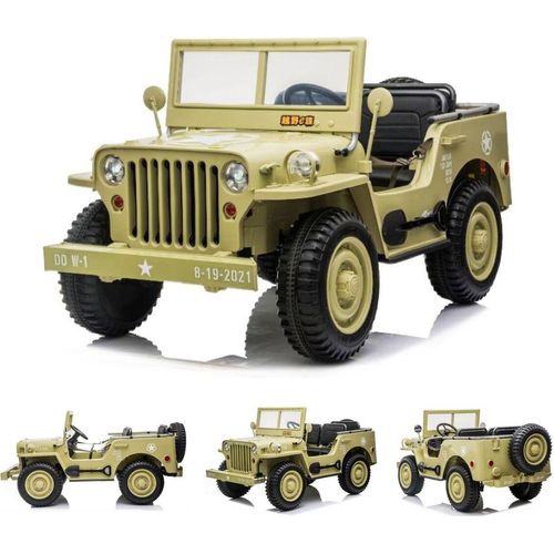 ES-Toys Kinder Elektroauto Offroad Servo Lenkung, EVA-Reifen, 3-Sitzer, MP3, USB