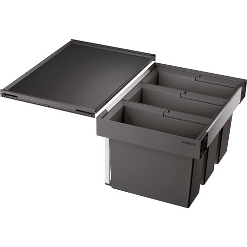 BLANCO FLEXON II 60/3 Mülltrennsystem Frontauszug / Kunststoff / Anthrazit / 3x15 Liter