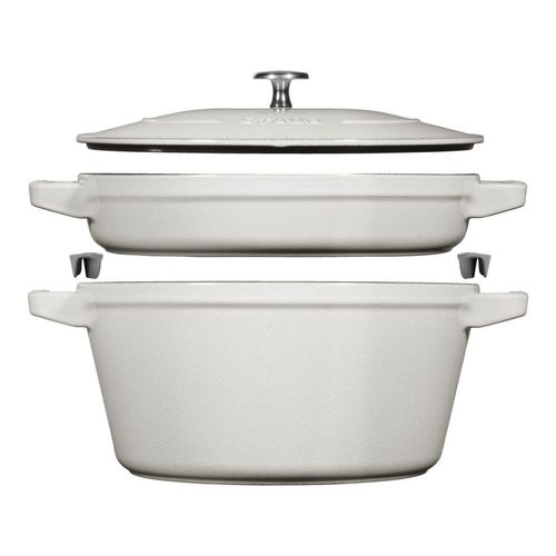 Staub Kochtopfset, 2-tlg | rund | Gusseisen | Weisser Trüffel