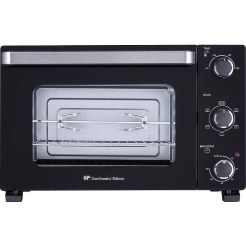 CONTINENTAL EDISON CEMF46B3 - Elektrischer Minibackofen 46L schwarz - 1800W - Drehspieß, natürliche Konvektion