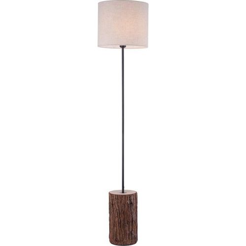 Stehleuchte, Holzdekor, Stoff, H 165 cm