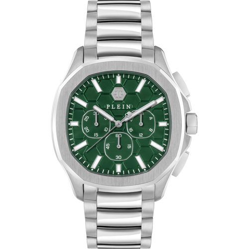 Philipp Plein PWSAA0223 $PECTRE CHRONO grün silber Edelstahl Herren Uhr NEU