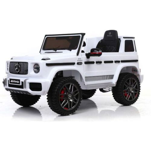 ES-Toys Elektro Kinderauto Mercedes G63 AMG, Fernbedienung, Batterieanzeige, MP3 weiss