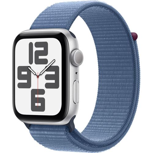 Apple Watch SE GPS 44mm Aluminium mit Sport Loop Armband Blau Winter