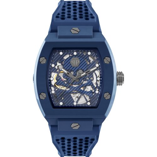 Philipp Plein PWVBA0323 $KELETON ECOCERAMIC Automatik blau Herren Uhr NEU