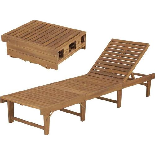 Sonnenliege Klappbar Massivholz Akazie