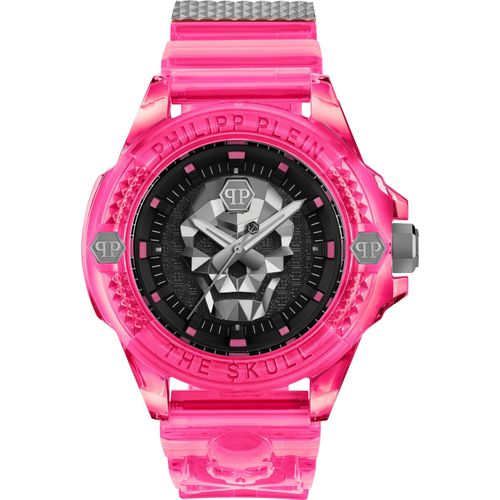 Philipp Plein PWWAA0624 THE $KULL SYNTHETIC schwarz pink Silikon Uni Uhr NEU
