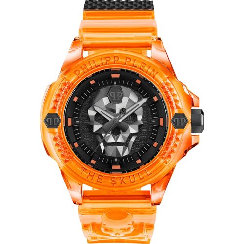 Philipp Plein PWWAA0824 THE $KULL SYNTHETIC schwarz orange Silikon Herren Uhr