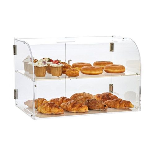 3-stöckige Kommerzielle Bäckerei-Vitrine - Acryl-Vitrine 558x356x356 mm - Stabile Doppelscharnieren - Bäckerei Konditorei Vitrine für Donuts, Bagels, Kuchen, Kekse usw.
