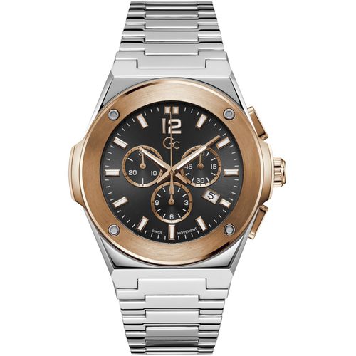 GUESS Collection Z33002G2MF GC Idol Chrono Metall schwarz roségold Herren Uhr NEU