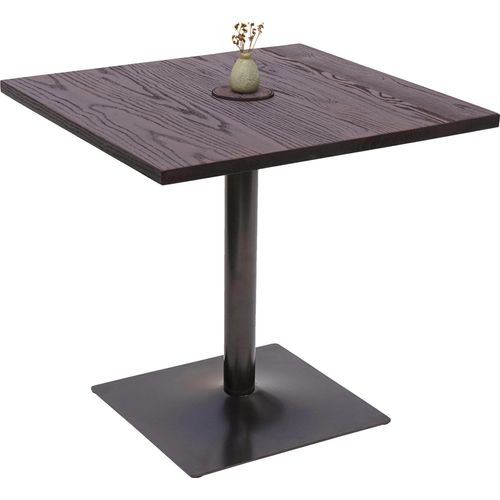 Bistrotisch HWC-H10, Bartisch Thekentisch, Industrial Gastronomie Ulme Holz MVG- 75x80x80cm dunkelbraun
