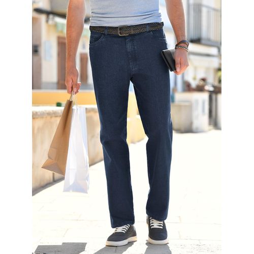 Dehnbund-Jeans BRÜHL, Herren, Gr. 52, Normalgrößen, blau (dunkelblau), 78% Baumwolle, 21% Polyester, 1% Elasthan, unifarben, lang, Jeans
