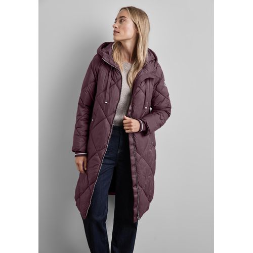 Steppjacke STREET ONE, Damen, Gr. 42, braun (berry braun), Stoff, Obermaterial: 100% Nylon; Futter: 100% Polyester, unifarben, casual, normal lang, ohne Ausschnitt, Langarm Bündchen, Jacken, mit Kapuze