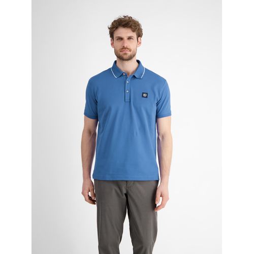 Poloshirt LERROS, Herren, Gr. XXXL, blau (cobalt blau), Single Jersey, Obermaterial: 97% Baumwolle, 3% Elasthan, unifarben, casual, regular fit taillenbedeckt, Kurzarm, Shirts, mit Logo Stickerei