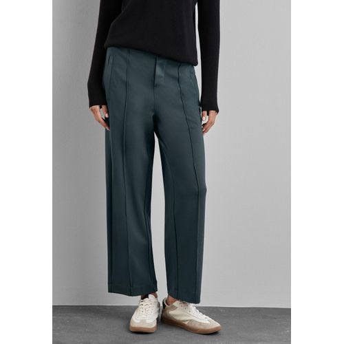 Stoffhose STREET ONE, Damen, Gr. 44, Länge 28, grün (hunter grün), Stoff, 48% Viskose, 44% Polyester, 8% Elasthan, unifarben, casual, normal normal, Hosen, High Waist