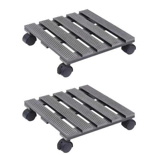 Pflanzenroller 2 Stk. Ø30X7,5 Cm Wpc | Anzahl im Paket: 2 | Farbe: Grau | Form: Quadratisch