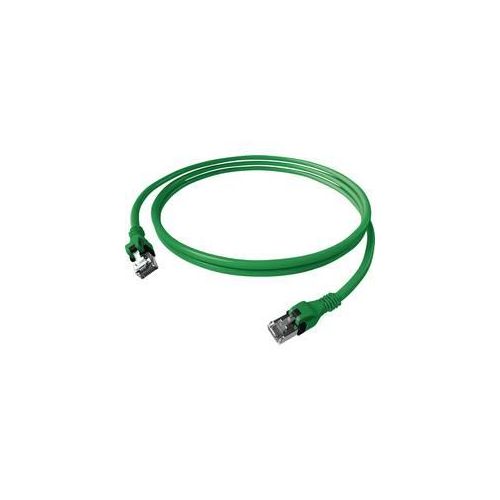 EasyLan DualBoot PushPull IP20 Patchkabel, Cat.6A (Class EA), S/FTP, grün, 0,5 m