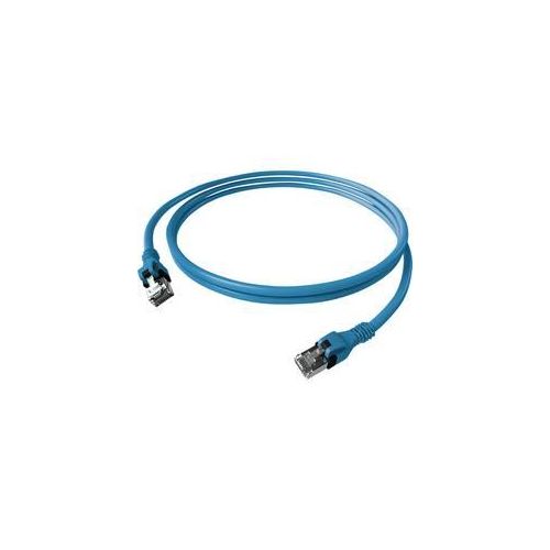 EasyLan DualBoot PushPull IP20 Patchkabel, Cat.6A (Class EA), S/FTP, blau, 0,5 m