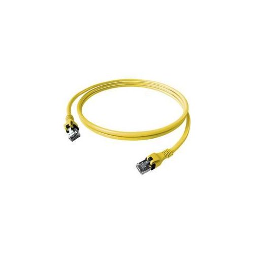 EasyLan DualBoot PushPull IP20 Patchkabel, Cat.6A (Class EA), S/FTP, gelb, 0,5 m