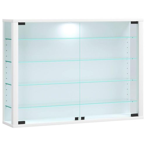 Mid.you Hängevitrine Vitrosa , Weiß , Glas , 4 Fächer , 83x60x18 cm , hängend , Wohnzimmer, Wohnwände, Vitrinenschränke
