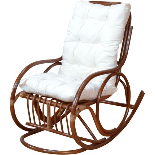 Schaukelsessel, braun, B:62cm H:97cm T:118cm, Bezug 100% Polyester, HOFMANN LIVING AND MORE, Sessel, Handgeflochten